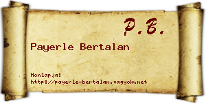 Payerle Bertalan névjegykártya